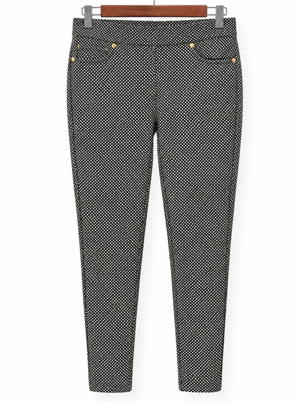 Micheal Kors Black and White Polka Dot Skinny Jeggings- Womens